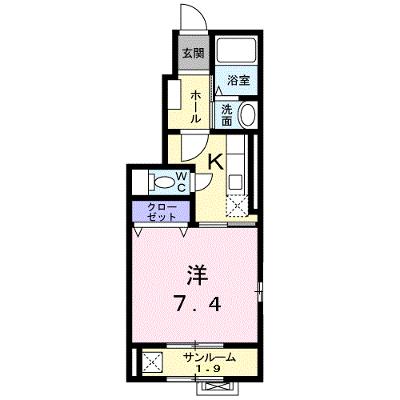 ビブレ　織田 101【管理NO：1-024375801-01010】 ★家具家電は申し込み後に搬入しますの物件画像