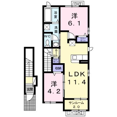 アヴァンセⅡ 203【管理NO：1-024338802-02030】 ★家具家電は申し込み後に搬入します★ ★2026年09月上旬入居可能★の物件画像