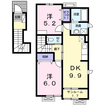 ウエストハウス　Ⅶ　Ａ棟 201【管理NO：1-016751801-02010】 ★家具家電は申し込み後に搬入しますの物件画像