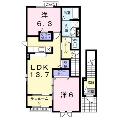 クロスロ－ド　沢　ｕｎ 201【管理NO：1-016551601-02010】 ★家具家電は申し込み後に搬入しますの物件画像