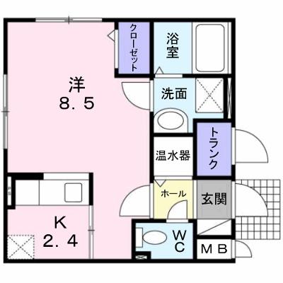 ＡｍｙⅡ 105【管理NO：1-015892501-01050】 ★家具家電は申し込み後に搬入します★の物件画像