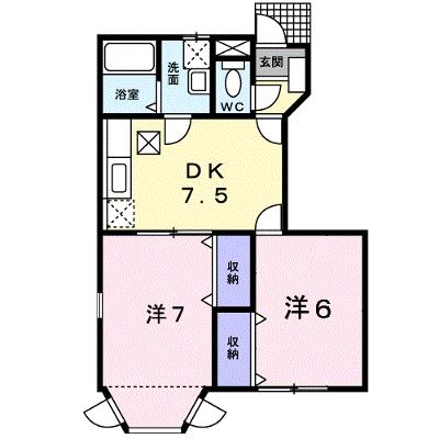 カサ・ブランカＣ 103【管理NO：1-011191403-01030】 ★家具家電は申し込み後に搬入しますの物件画像
