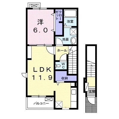 ルピナスⅡ 201【管理NO：1-024019401-02010】 ★家具家電は申し込み後に搬入します 2026年07月中旬入居可能の物件画像