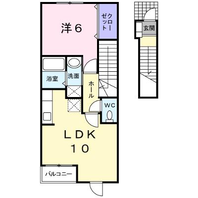 ｐｒｉｍ　ｒｏｓｅＦ 202【管理NO：1-014163901-02020】 ★家具家電は申し込み後に搬入しますの物件画像