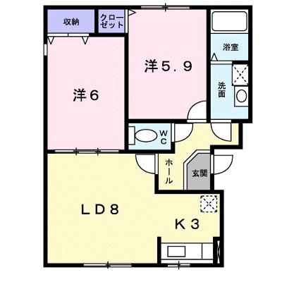 コウジィーコートⅡ 201【管理NO：1-012302601-02010】 ★家具家電は申し込み後に搬入しますの物件画像