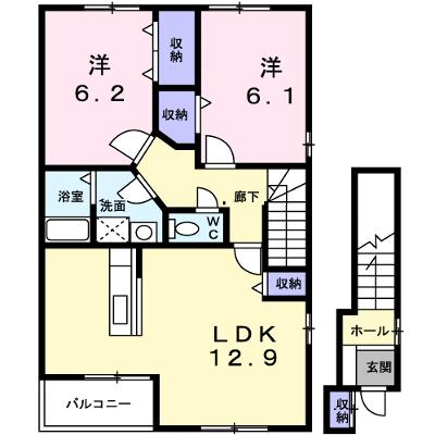 フレンシア桔梗 202【管理NO：1-011488701-02020】 ★家具家電は申し込み後に搬入します★ ★2026年09月中旬入居可能★の物件画像
