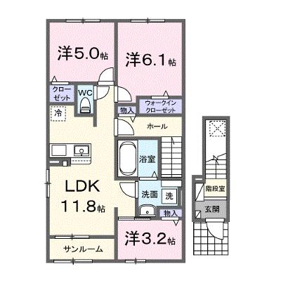 ハレアカラ 201【管理NO：1-028446201-02010】 ★家具家電は申し込み後に搬入します★ ★2026年10月上旬入居可能★の物件画像