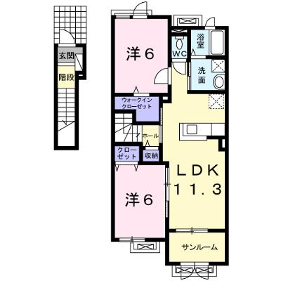 フル－ル　ドゥ　スリジェ 203【管理NO：1-019139401-02030】 ★家具家電は申し込み後に搬入しますの物件画像