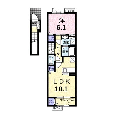 グラン　ソレイユ 202【管理NO：1-027214301-02020】 ★家具家電は申し込み後に搬入します★の物件画像