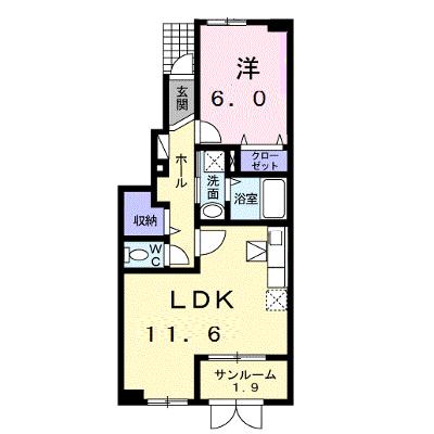 ソレイユ・フルールⅠ 103【管理NO：1-018975301-01030】 ★家具家電は申し込み後に搬入します★ ★2026年08月中旬入居可能★の物件画像