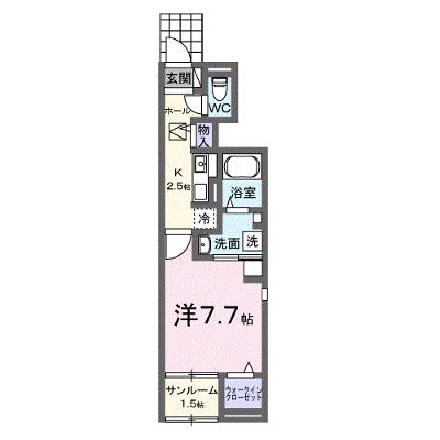 グラースⅡ 101【管理NO：1-027608102-01010】 ★家具家電は申し込み後に搬入します★の物件画像