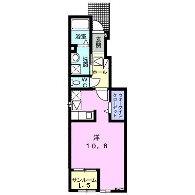 オパール・Ⅱ 102【管理NO：1-026341902-01020】 ★家具家電は申し込み後に搬入します★の物件画像