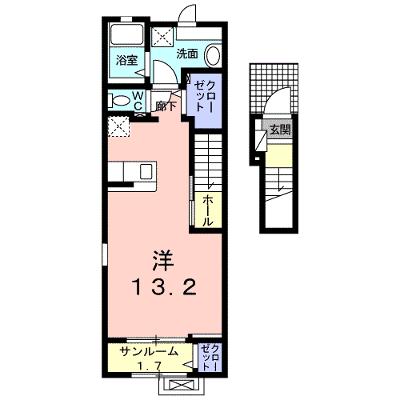 フラワーエンジェルⅠ 202【管理NO：1-024659801-02020】 ★家具家電は申し込み後に搬入します★の物件画像