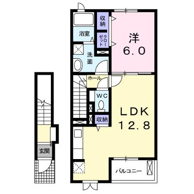 コリーヌ　Ⅲ 204【管理NO：1-019481801-02040】 ★家具家電は申し込み後に搬入します★の物件画像