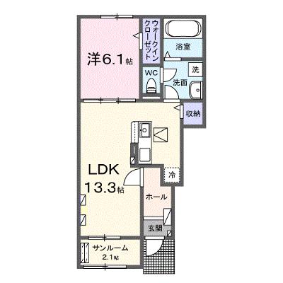 プレッソ冠木Ⅰ 102【管理NO：1-027222401-01020】 ★家具家電は申し込み後に搬入しますの物件画像