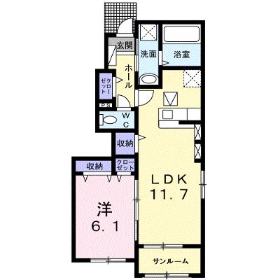 ソレイユルヴァンⅢ 101【管理NO：1-027813001-01010】 ★家具家電は申し込み後に搬入します★の物件画像