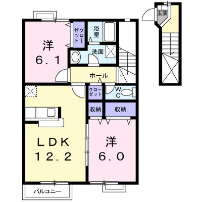 ウエスト　ヴィル　ヌーヴⅡ 202【管理NO：1-013648502-02020】 ★家具家電は申し込み後に搬入します★の物件画像