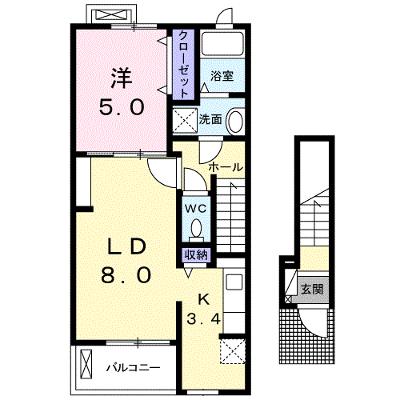エレガンスⅦ 204【管理NO：1-024304003-02040】 ★家具家電は申し込み後に搬入します★の物件画像