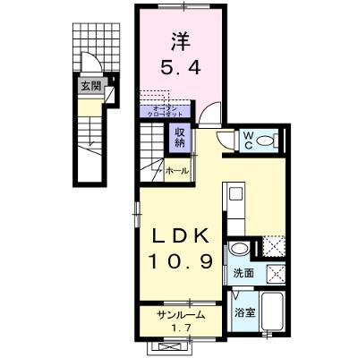 ル　シェルブルー 203【管理NO：1-019805101-02030】 ★家具家電は申し込み後に搬入します 2026年07月下旬入居可能の物件画像