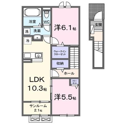 ジョリ・ドミールⅡ 204【管理NO：1-028374801-02040】 ★家具家電は申し込み後に搬入しますの物件画像