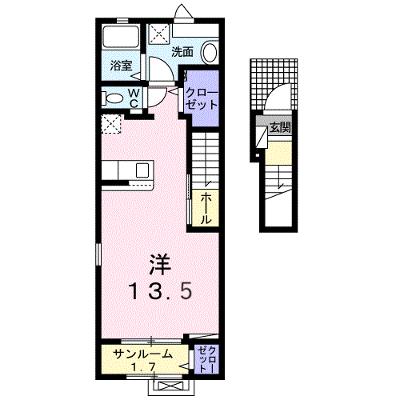 ソルナシエンテ　ウエスト 203【管理NO：1-028064802-02030】 ★家具家電は申し込み後に搬入しますの物件画像