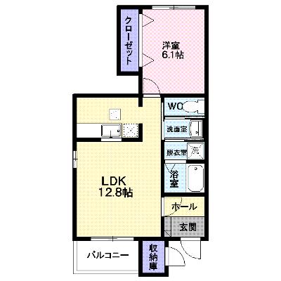 カトルセゾン　Ⅰ 101【管理NO：1-013479301-01010】 ★家具家電は申し込み後に搬入しますの物件画像