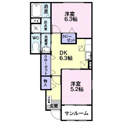 サニーブライトⅢ 103【管理NO：1-016012301-01030】 ★家具家電は申し込み後に搬入しますの物件画像