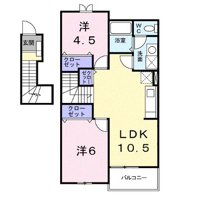 アンソレイエメゾンＥ 202【管理NO：1-012102201-02020】 ★家具家電は申し込み後に搬入します★の物件画像