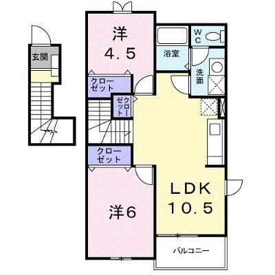 アンソレイエメゾンＥ 201【管理NO：1-012102201-02010】 ★家具家電は申し込み後に搬入します★の物件画像