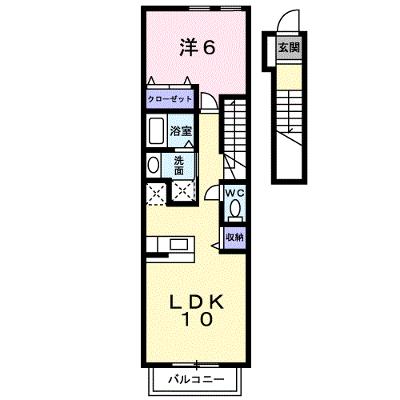 アンソレイユアオキⅡＡ 202【管理NO：1-011391901-02020】 ★家具家電は申し込み後に搬入します★の物件画像