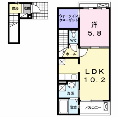 グット　プレイスⅡ 205【管理NO：1-018968701-02040】 ★家具家電は申し込み後に搬入します★の物件画像