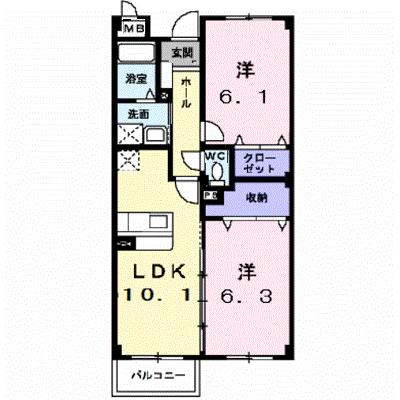 ルネサンス　サルタＢ 301【管理NO：1-013689502-03010】 ★家具家電は申し込み後に搬入します★の物件画像