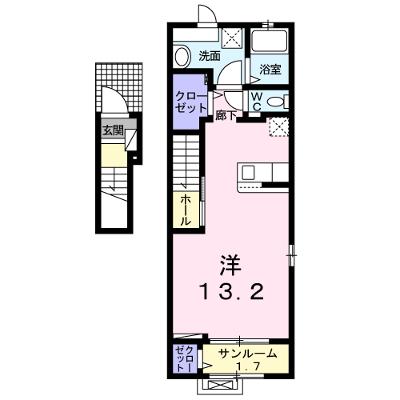 アルカンシェルＢ 201【管理NO：1-027118802-02010】 ★家具家電は申し込み後に搬入します★の物件画像