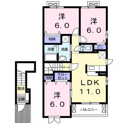 エアリーヒルズⅠ 205【管理NO：1-016029601-02040】 2026年07月下旬入居可能の物件画像