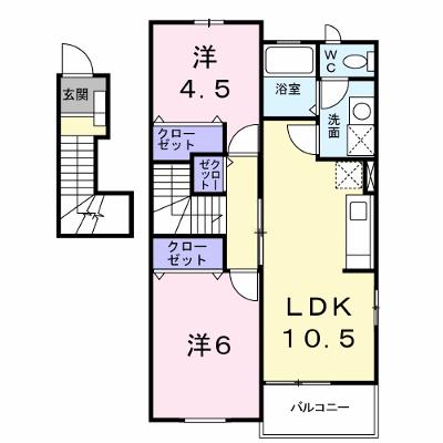 エスポワール・Ｋ 206【管理NO：1-010744801-02010】 ★家具家電は申し込み後に搬入します★の物件画像