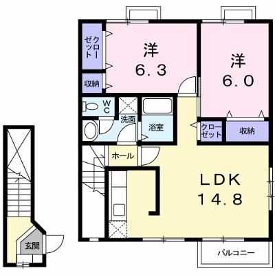 サニーホームズⅡ 203【管理NO：1-010570802-02030】 ★家具家電は申し込み後に搬入します★の物件画像