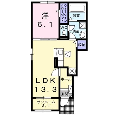 アルカンシェルＤ 101【管理NO：1-027118804-01010】 ★家具家電は申し込み後に搬入します★の物件画像