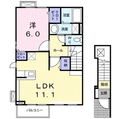 ノワ・グレーヌ　Ｃ 201【管理NO：1-017104001-02010】 ★家具家電は申し込み後に搬入します★の物件画像