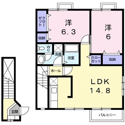 オーブリー吉田　Ｂ棟 203【管理NO：1-009625202-02030】 ★家具家電は申し込み後に搬入します★の物件画像