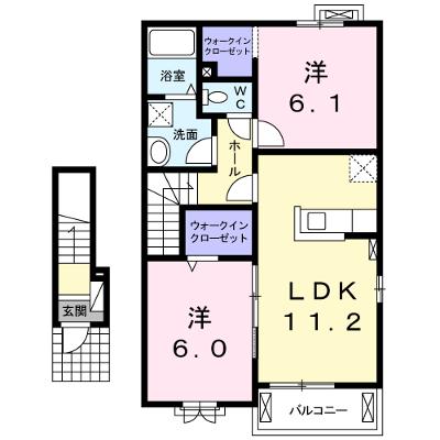シャン・ド・フルールⅡ 205【管理NO：1-019521402-02040】 ★家具家電は申し込み後に搬入します★の物件画像