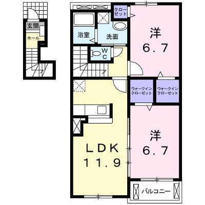 ブランシェ　エレガン 203【管理NO：1-014709401-02030】の物件画像