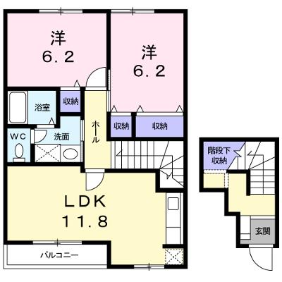 エリア２１α 202【管理NO：1-012350901-02020】 ★家具家電は申し込み後に搬入します★の物件画像
