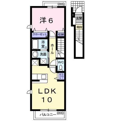 サンディーアＣ 206【管理NO：1-018146203-02050】 ★家具家電は申し込み後に搬入します★の物件画像