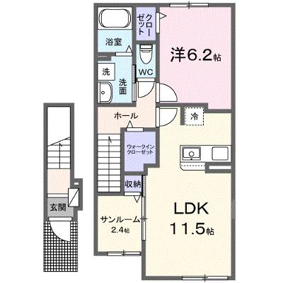 メゾン・ストリートⅡ 202【管理NO：1-027364101-02020】 ★家具家電は申し込み後に搬入します★ ★2026年09月上旬入居可能★の物件画像