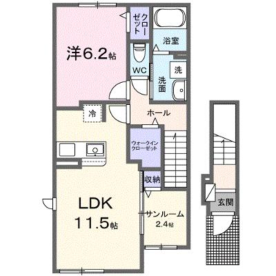 メゾン・ストリートⅡ 201【管理NO：1-027364101-02010】 ★家具家電は申し込み後に搬入します★ ★2026年09月上旬入居可能★の物件画像