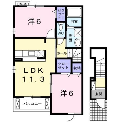 Ｋ・Ｕ・５ 201【管理NO：1-017330001-02010】 ★家具家電は申し込み後に搬入します★の物件画像