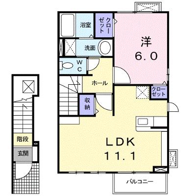 カーサ　ソラーレ　Ｂ 203【管理NO：1-015500902-02030】 ★家具家電は申し込み後に搬入します★の物件画像