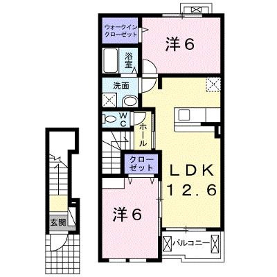 カーサ・プラシードⅡ 202【管理NO：1-018253601-02020】 ★家具家電は申し込み後に搬入します★の物件画像