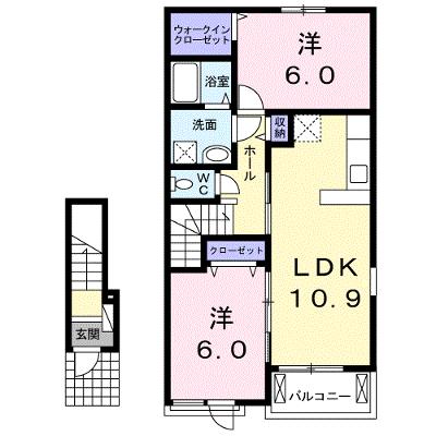 ヒルサイドハウス　エクセレント 202【管理NO：1-020091903-02020】 ★家具家電は申し込み後に搬入します★ ★2026年09月中旬入居可能★の物件画像