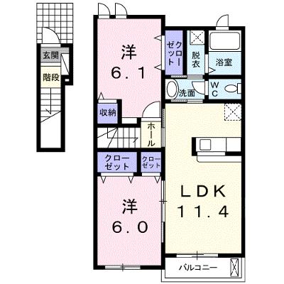 メロウリーフＡ 202【管理NO：1-016750401-02020】 ★家具家電は申し込み後に搬入します★の物件画像